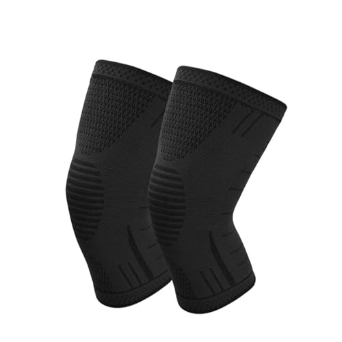 ULYTMMJG Sport-Knieschoner 1 Paar rutschfeste Silikon-Sport-Knieschützer for Laufen, Radfahren, Basketball Für Sport(Black,XL) von ULYTMMJG