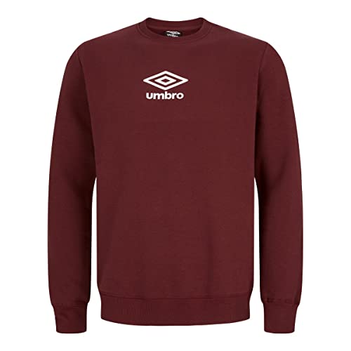 UMBRO Active Style Small Logo Sweatshirt Herren Bordeaux/weiß, S (44/46 EU) von UMBRO