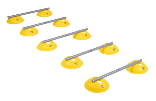 Umbro Hürden Set - Fußball-Trainingszubehör - Inkl. 10 Hütchen und 5 Querstangen - Gymnastik, Schnelligkeitstraining und Laufentechnik - Gelb/Grau Umbro Hürden Set - Fußball-Trainingszubehör - Inkl. 10 Hütchen und 5 Querstangen - Gymnastik, Schnelligkeitstraining und Laufentechnik - Gelb/Grau von UMBRO