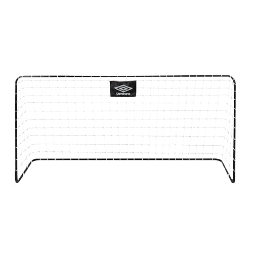 Umbro Fußballtor - Fussballtor 182 x 122 x 61 cm - Fußball Tor - Fussballtore für Garten Kinder und Erwachsene - Fussball Trainingszubehör für Innen und Außen - Metall - Schwarz von UMBRO