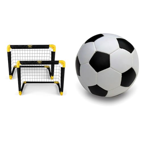 Umbro Fußballtor - Fussballtore für Garten Kinder - Tor 2-er Set & alldoro 60312 Softball Ø 18 cm, Fußball in schwarz/weiß, Softfußball aus Schaumstoff Umbro Fußballtor - Fussballtore für Garten Kinder - Tor 2-er Set & alldoro 60312 Softball Ø 18 cm, Fußball in schwarz/weiß, Softfußball aus Schaumstoff von UMBRO