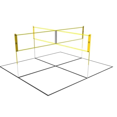 Umbro Spielnetz - Garten - 168 x 400 cm - 4 Fachs - Volleyballnetz - Badminton Netz - Schwarz/gelb Umbro Spielnetz - Garten - 168 x 400 cm - 4 Fachs - Volleyballnetz - Badminton Netz - Schwarz/gelb von UMBRO