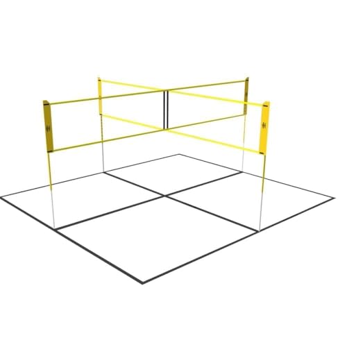 Umbro Spielnetz - Garten - 168 x 400 cm - 4 Fachs - Volleyballnetz - Badminton Netz - Schwarz/gelb von UMBRO