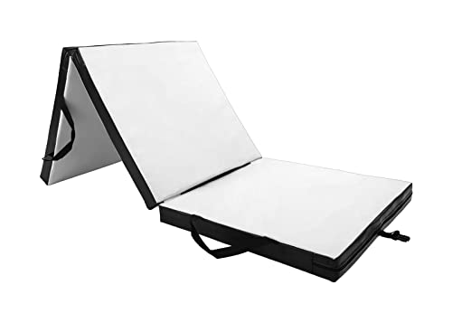 UNDERFIT Weichbodematte Gymnastikmatte Turnmatte Klappbar Sportmatte Fitnessmatte Spielmatte Faltbar Klappmatratze Weichbodenmatte Akrobatik Matte Yoga Matratze Dicke 6 cm 180x60x6 cm (Weiss) von UNDERFIT