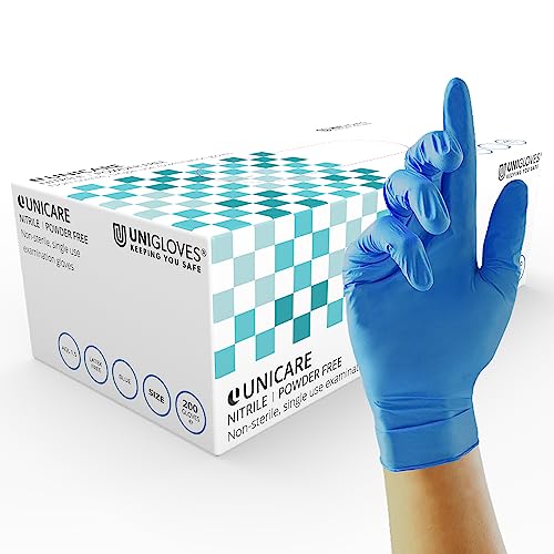 UNIGLOVES Unicare GS0042 Nitril Medizinische Untersuchungshandschuhe, puderfrei, blau, Größe S, 200 Stück UNIGLOVES Unicare GS0042 Nitril Medizinische Untersuchungshandschuhe, puderfrei, blau, Größe S, 200 Stück von UNIGLOVES