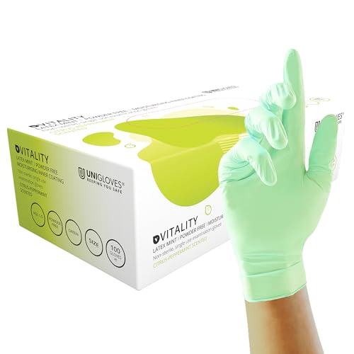 Unigloves GD0014 Llano-E Latexhandschuhe, puderfrei, Größe L, Grün, 100 Stück Unigloves GD0014 Llano-E Latexhandschuhe, puderfrei, Größe L, Grün, 100 Stück von UNIGLOVES