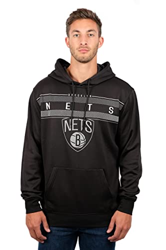 NBA Herren Fleece Hoodie Pullover Sweatshirt Poly Midtown, Herren, Midtown Hoodie,GHM1461F-BN-Large, schwarz, Large von Ultra Game