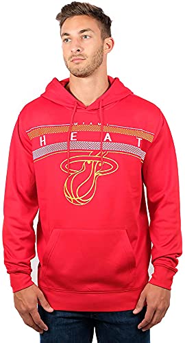 NBA Herren Fleece Hoodie Pullover Sweatshirt Poly Midtown, Herren, Midtown Hoodie,GHM1461F-MH-XLarge, rot, X-Large von Ultra Game