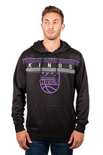 NBA Herren Fleece Hoodie Pullover Sweatshirt Poly Midtown, Herren, Midtown Hoodie,GHM1461F-SK-Large, schwarz, Large von Ultra Game