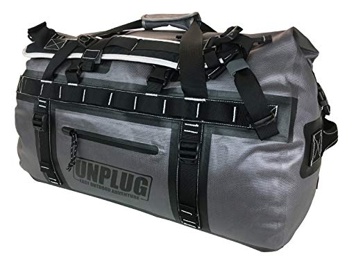 UNPLUG Reisetasche Damen groß, Sporttasche rucksackfunktion, duffle bag Herren, Reisetasche 100l 90l, Reisetasche mit rucksackfunktion, wasserdichte Taschen für Boote (155L Sturmgrau) von UNPLUG EASY OUTDOOR ADVENTURE