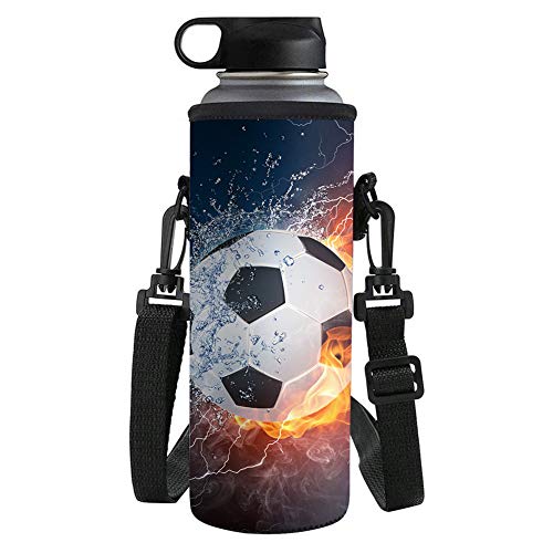 UOIMAG Flaschenüberzug für Fußball-Wasserflaschen, mit Schulterriemen, für Radfahren, Klettern, Radfahren, Sport, kleine Größe, 500 ml UOIMAG Flaschenüberzug für Fußball-Wasserflaschen, mit Schulterriemen, für Radfahren, Klettern, Radfahren, Sport, kleine Größe, 500 ml von UOIMAG