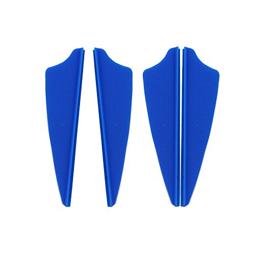 UP100 100 Stück 2 Zoll Schild-Form Bogenschießen Pfeile Flügel Fletches Kunststoff TPU Fletching für Jagd Zielpfeil (Blau) von UP100