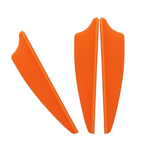 UP100 100 Stück 2 Zoll Schild-Form Bogenschießen Pfeile Flügel Fletches Kunststoff TPU Fletching für Jagd Zielpfeil (Orange) von UP100