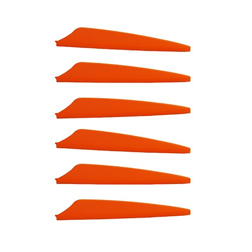 UP100 100 Stück 3 Zoll Schild-Form Bogenschießen Pfeile Flügel Fletches Kunststoff TPU Fletching für Jagd Zielpfeil (Orange) von UP100