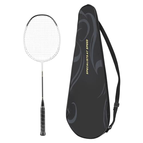 Badminton-Set, Badmintonschläger, Badmintonschläger aus Kohlefaser mit Tragetasche für das Fitnessstudio Im Hinterhof (White) von UPALDHOU