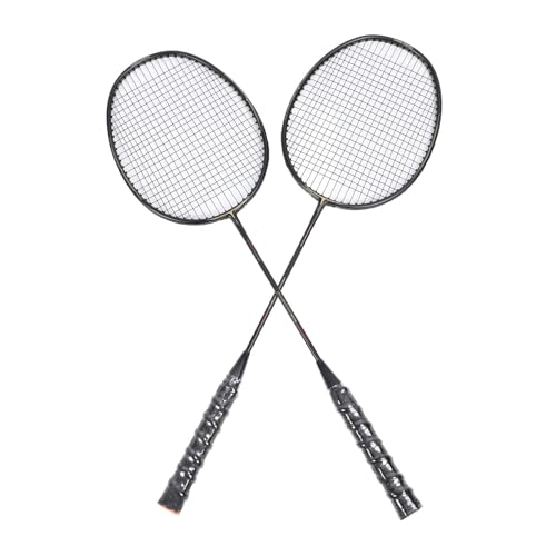 Badmintonschläger, 1 Paar Leichte Badmintonschläger aus Aluminium-Carbon, Einteilige Schläger, mit Tragetasche, für Professionelles Training und Gelegenheitsspiel (schwarzes Gold) von UPALDHOU