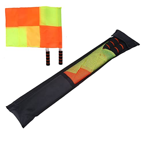 UPALDHOU 2 Stück Fußball-Schiedsrichter-Flagge, Fußball-Schiedsrichter-Linienrichter-Flagge mit Etui, Tasche für Sportspieltraining von UPALDHOU