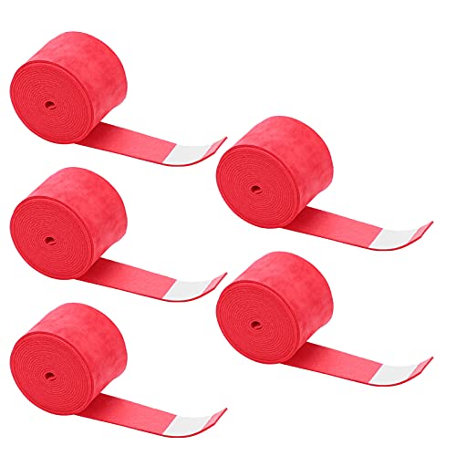 UPALDHOU 5PCS Griff Overgrip Atmungsaktive Matte Schläger Grip Tape, NonSticky Für Badminton Tischtennis Schläger (Rot) von UPALDHOU