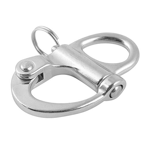 UPALDHOU Marine-Schnappschäkel, Schnellverschluss-Schnappschäkel aus Edelstahl mit Rundem Ring, Schnappschäkel für Marineboote, LKWs, Wohnwagen, Anhänger (10 * 35mm) von UPALDHOU