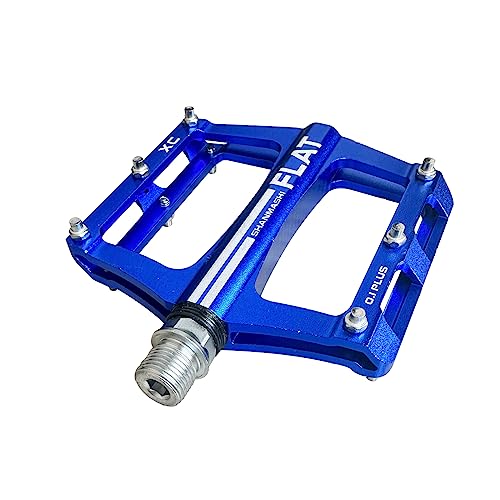 UPANBIKE Mountainbike-Kugellager-Pedale 9/16 Zoll Spindel Aluminiumlegierung Flache Plattform für BMX MTB Rennrad(Blau) von UPANBIKE