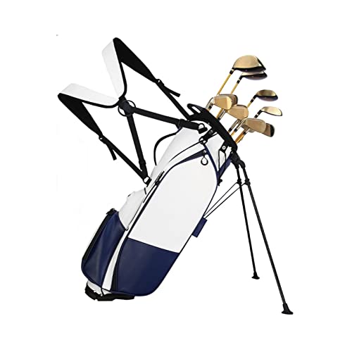 UPGEQMDK Golf-Standtasche, leichte Golftasche mit 6-Fach-Unterteilung und gepolstert/leicht zu reinigen/wasserdicht und verschleißfest (Farbe: Schwarz) von UPGEQMDK