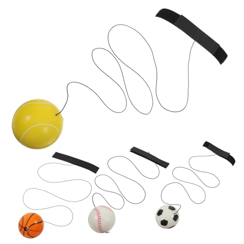 UPKOCH 4 Stück Sport Handgelenkball Mit Elastischer Kordel Lustiges Rebound Hüpfball Mit Handschlaufe Tragbares Interaktives Handgelenkspielzeug Für Reisen Nach Hause von UPKOCH