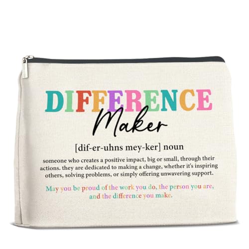 UPNEGE Make-up-Tasche mit Reißverschluss, für den Ruhestand, als Geschenk für den neuen Job, als Dankeschön-Geschenk, Differenzmacher, Definition, Kosmetiktasche mit Reißverschluss, Polychrome von UPNEGE