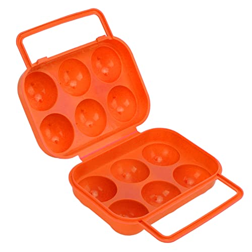 UPQRSG Tragbare Eier Aufbewahrungsbox, Praktische Eier Aufbewahrungsbox für Die Küche, 6 Gitter Eierbox für Die Eieraufbewahrung Im Innen und Außenbereich, Küchengeräte für Den Innen(Orange) von UPQRSG
