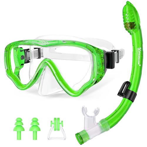 UPhitnis Schnorchelset Kinder - Taucherbrille Anti-Fog und Trocken Schnorchel - Anti-Leck Tauchmaske Dry Schnorchel - Schnorcheln Set für Jungen Mädchen - Rosa, Blau, Schwarz, Gelb UPhitnis Schnorchelset Kinder - Taucherbrille Anti-Fog und Trocken Schnorchel - Anti-Leck Tauchmaske Dry Schnorchel - Schnorcheln Set für Jungen Mädchen - Rosa, Blau, Schwarz, Gelb von UPhitnis