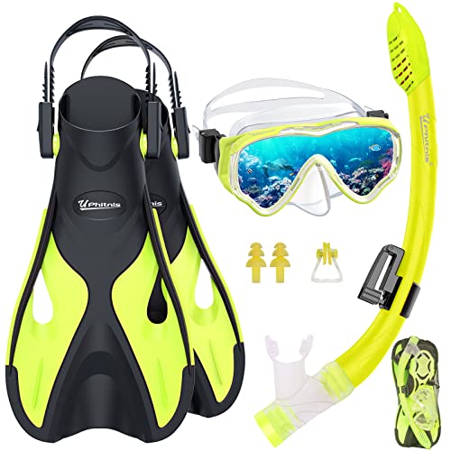 UPhitnis Schnorchelset Kinder mit Flossen,Anti-Fog 180°Panorama Taucherbrille Kinder, Verstellbaren Schwimmflossen und Premium Dry Schnorchel,3 in 1 Schnorcheln Set für Kinder mit Tragetasche UPhitnis Schnorchelset Kinder mit Flossen,Anti-Fog 180°Panorama Taucherbrille Kinder, Verstellbaren Schwimmflossen und Premium Dry Schnorchel,3 in 1 Schnorcheln Set für Kinder mit Tragetasche von UPhitnis