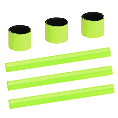 URAQT Reflektorband, 6PCS Universal Reflektoren Set Klatscharmband Sicherheitsband Reflektierend Schnapparmband Reflektierend Neon Reflektorbänder für Kinder Erwachsene Jogger und Radfahrer von URAQT