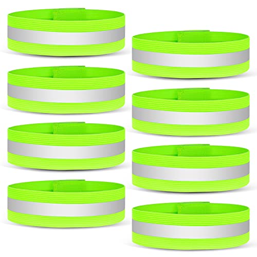 URAQT Reflektorband,8 Stücke Universal Reflektorbänder Running Sicherheitsband Reflektierend Klatscharmband Neon Reflektorbänder für Radfahren Joggen Geeignete Reflektoren für Kinder & Erwachsene von URAQT