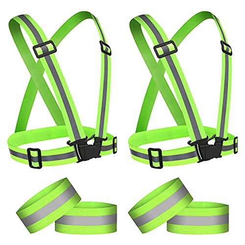 URAQT Reflektierende Sicherheitsweste Set, 2er Reflektierende Warnweste Einstellbar & 4er Elastische Reflektierendes Armbands, Reflektoren Sicherheits für Fahrrad, Joggen, Laufen, Wandern URAQT Reflektierende Sicherheitsweste Set, 2er Reflektierende Warnweste Einstellbar & 4er Elastische Reflektierendes Armbands, Reflektoren Sicherheits für Fahrrad, Joggen, Laufen, Wandern von URAQT