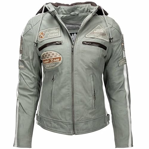 URBAN 5884 Motorradjacke Damen Mit Protektoren, Damenjacke aus Lammleder, Protektoren für Rücken, Schultern und Ellenbogen von URBAN 5884