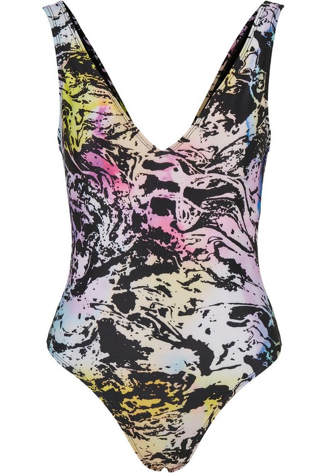 URBAN CLASSICS Monokini Urban Classics Damen Ladies Recycled Pattern High Leg Swimsuit URBAN CLASSICS Monokini Urban Classics Damen Ladies Recycled Pattern High Leg Swimsuit von URBAN CLASSICS