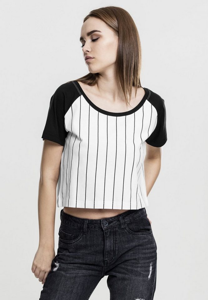 URBAN CLASSICS T-Shirt Urban Classics Damen Ladies Cropped Baseball Tee (1-tlg) von URBAN CLASSICS