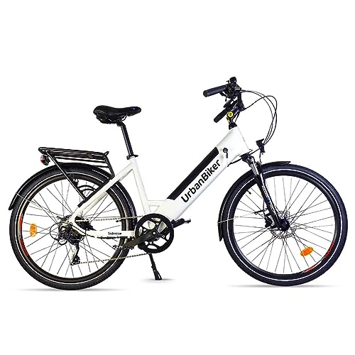 URBANBIKER Sidney | City E-Bike | 100KM Reichweite | Weiß | 28" von URBANBIKER