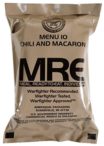 Militär US Army MRE NATO Lebensmittelverhältnis Notfallkampf Überlebens Camping Mahlzeit 1-24 - 1# Chilli with Beans von US MRE