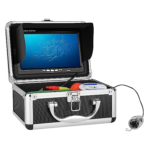 Fischfinder-Unterwasserfischen-Videokamera-Kit 6-teilige LED-Leuchten mit 7-Zoll-Farbmonitor for EISfischen(IR LED 15M Cable) von USKI