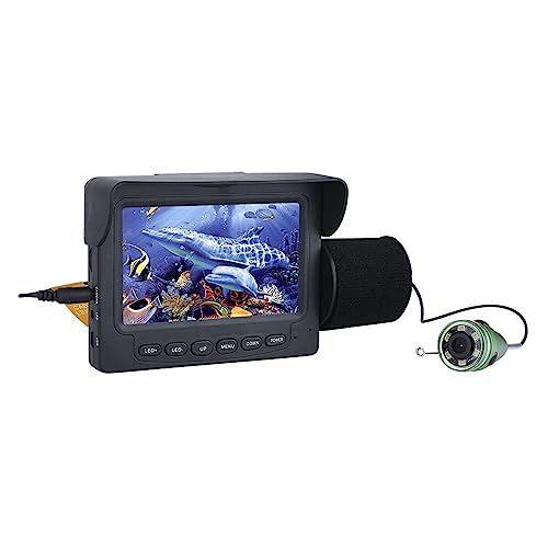 Tragbarer Video-Fischfinder, Unterwasser-Angelkamera-Set, 12-teiliges LED-Licht, Video-Fischfinder, See, 4,3-Zoll-Unterwasserkamera(F008G-30M-W) von USKI