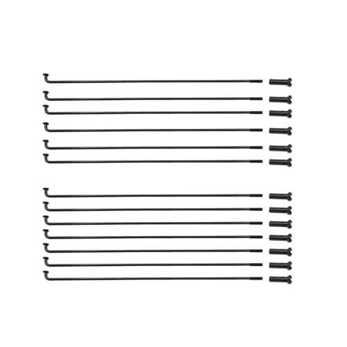 USLINMINJIN Speichennadeln, schwarz, Material 45#, Stahl, Durchmesser 2,0 mm, J-Bend, runder Körper, Reitradteile (Länge 285 mm) von USLINMINJIN