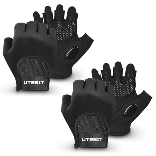 UTEBIT 2 Pairs Fitness Handschuhe, Trainingshandschuhe für Herren, Atmungsaktive Halbfinger Sporthandschuhe, Handflächenschutz Silikon rutschfest Gym Handschuhe für Kraftsport, Radfahren, Crossfit UTEBIT 2 Pairs Fitness Handschuhe, Trainingshandschuhe für Herren, Atmungsaktive Halbfinger Sporthandschuhe, Handflächenschutz Silikon rutschfest Gym Handschuhe für Kraftsport, Radfahren, Crossfit von UTEBIT