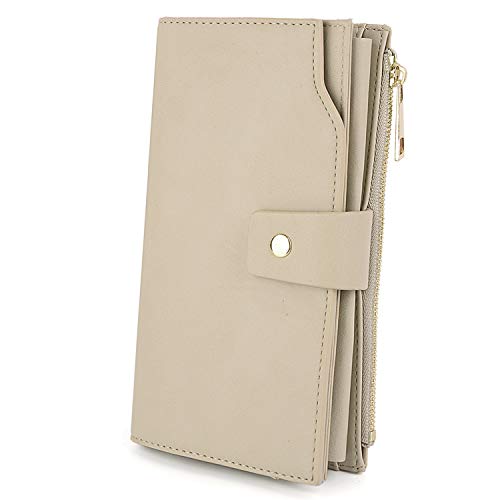 UTO Geldbörse Damen RFID Blocking große Kapazität Vegan Leder Clutch Wallet 21 Card Slots Halter Organizer Damen Veganrse mit Beige UTO Geldbörse Damen RFID Blocking große Kapazität Vegan Leder Clutch Wallet 21 Card Slots Halter Organizer Damen Veganrse mit Beige von UTO