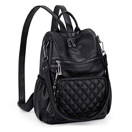 UTO Damen Rucksack Kunstleder Mode gesteppter Multifunktionsrucksack mit Quastendesign Lässige Schultertaschen vielen Kompartiment Reißverschluss Umhängetasche Rucksack Schule Schulrucksack Schwarz UTO Damen Rucksack Kunstleder Mode gesteppter Multifunktionsrucksack mit Quastendesign Lässige Schultertaschen vielen Kompartiment Reißverschluss Umhängetasche Rucksack Schule Schulrucksack Schwarz von UTO