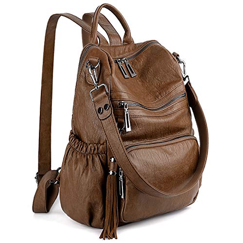 UTO Damen Rucksack PU Washed Leder Modischer Multifunktionsrucksack mit Quastendesign Lässige Schultertaschen Frauen Tasche mehres Kompartiment Schule Schulrucksack Damen-Rucksackhandtaschen UTO Damen Rucksack PU Washed Leder Modischer Multifunktionsrucksack mit Quastendesign Lässige Schultertaschen Frauen Tasche mehres Kompartiment Schule Schulrucksack Damen-Rucksackhandtaschen von UTO