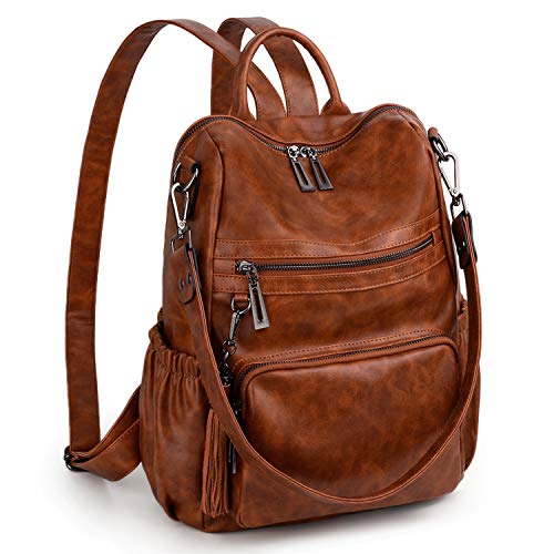 UTO Damen Rucksack PU Washed Leder Modischer Multifunktionsrucksack mit Quastendesign Lässige Schultertaschen vielen Kompartiment Reißverschluss Umhängetasche Rucksack Schulrucksack Dunkelbraunn UTO Damen Rucksack PU Washed Leder Modischer Multifunktionsrucksack mit Quastendesign Lässige Schultertaschen vielen Kompartiment Reißverschluss Umhängetasche Rucksack Schulrucksack Dunkelbraunn von UTO