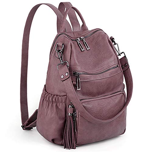 UTO Damen Rucksack PU Washed Leder Modischer Multifunktionsrucksack mit Quastendesign Lässige Schultertaschen vielen Kompartiment Reißverschluss Umhängetasche Rucksack Schule Schulrucksack Taupe Rosa UTO Damen Rucksack PU Washed Leder Modischer Multifunktionsrucksack mit Quastendesign Lässige Schultertaschen vielen Kompartiment Reißverschluss Umhängetasche Rucksack Schule Schulrucksack Taupe Rosa von UTO