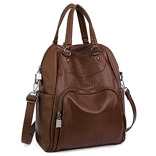 UTO Damentasche schultertasche Casual Daypack PU gewaschen Leder Braun UTO Damentasche schultertasche Casual Daypack PU gewaschen Leder Braun von UTO