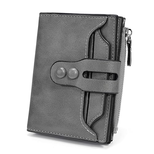 UTO Geldbörse Damen Klein Leder RFID Schutz 18 Fächer Schnalle Kleines Portemonnaie Frauen mit Münzfach Foto-Ausweishülle Brieftasche Mini Geldbeutel Viele Fächer Portmonee Geschenk UTO Geldbörse Damen Klein Leder RFID Schutz 18 Fächer Schnalle Kleines Portemonnaie Frauen mit Münzfach Foto-Ausweishülle Brieftasche Mini Geldbeutel Viele Fächer Portmonee Geschenk von UTO