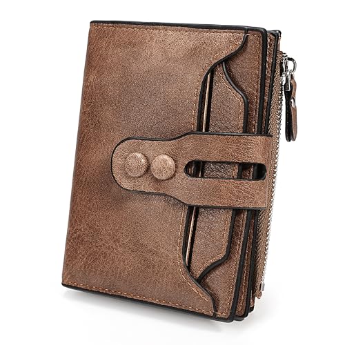 UTO Geldbörse Damen Klein Leder RFID Schutz 18 Fächer Schnalle Kleines Portemonnaie Frauen mit Münzfach Foto-Ausweishülle Brieftasche Mini Geldbeutel Viele Fächer Portmonee Geschenk UTO Geldbörse Damen Klein Leder RFID Schutz 18 Fächer Schnalle Kleines Portemonnaie Frauen mit Münzfach Foto-Ausweishülle Brieftasche Mini Geldbeutel Viele Fächer Portmonee Geschenk von UTO